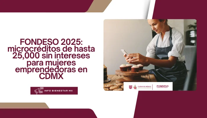 FONDESO 2025: microcréditos de hasta 25,000 sin intereses para mujeres emprendedoras en CDMX