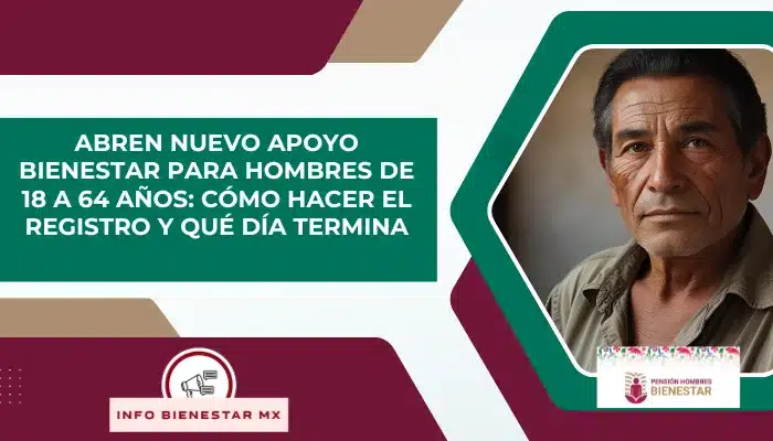 Abren nuevo apoyo bienestar para hombres de 18 a 64 años: cómo hacer el registro y qué día termina