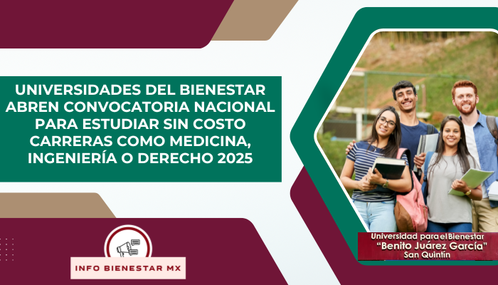 Universidades del Bienestar abren convocatoria nacional para estudiar sin costo carreras como Medicina, Ingeniería o Derecho 2025