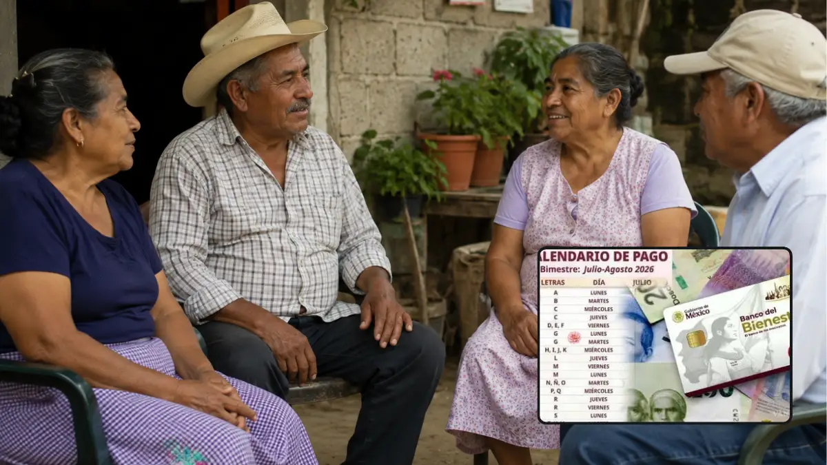 Calendario de pagos Pensión Bienestar julio-agosto 2026: fechas por letra del apellido